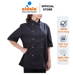 Áo bếp đồng phục nam nữ Nidala chất Kaki dài tay, đường may đẹp, sắc nét