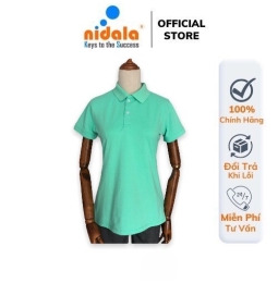 Áo thun Polo Nữ có cổ NIDALA chất liệu cá sấu cotton 65/35 thanh lịch chuẩn đẹp, màu xanh ngọc