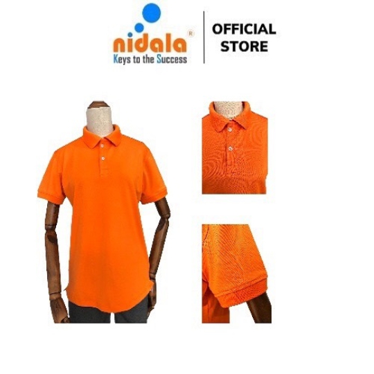 Áo thun Polo Nữ có cổ NIDALA chất liệu Poly Thái thanh lịch chuẩn đẹp, màu cam