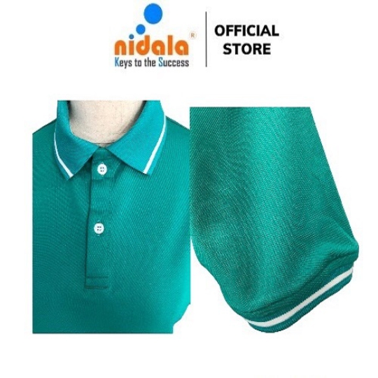 Áo thun Polo Nam Nữ có cổ NIDALA chất liệu cá sấu poly Thái thanh lịch chuẩn đẹp, màu xanh lý