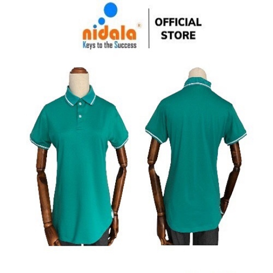 Áo thun Polo Nam Nữ có cổ NIDALA chất liệu cá sấu poly Thái thanh lịch chuẩn đẹp, màu xanh lý