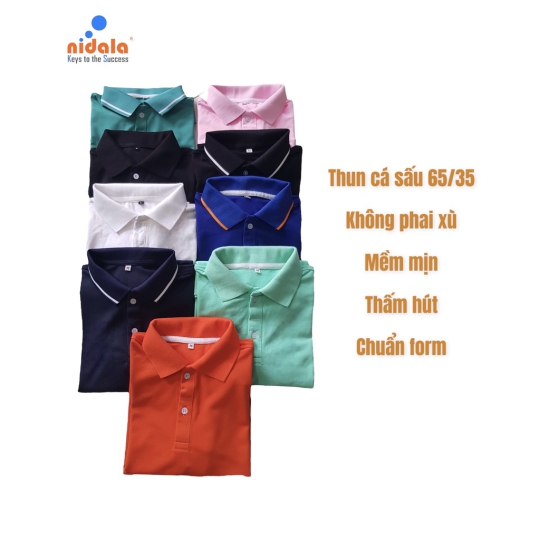 Áo thun polo cổ bẻ nữ NIDALA dáng vừa vặn, áo phông ngắn tay sang trọng, chất liệu thun cá sấu cao cấp