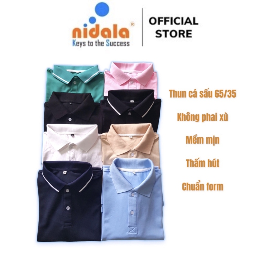 Áo thun polo cổ bẻ Nam NIDALA dáng vừa vặn, áo phông ngắn tay sang trọng, chất liệu thun cá sấu cao cấp