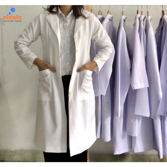 [Blouse nữ] Áo bác sĩ nữ cao cấp Nidala dáng dài, tay dài chất vải dày dặn, đường may đẹp, sắc xảo