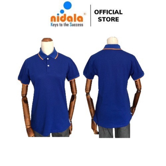 Áo thun Polo Nữ có cổ NIDALA chất liệu cá sấu cotton 65/35 thanh lịch chuẩn đẹp, màu xanh bích