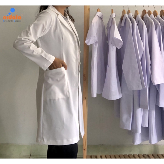 [Blouse nữ] Áo bác sĩ nữ cao cấp Nidala dáng dài, tay dài chất vải dày dặn, đường may đẹp, sắc xảo
