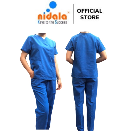 Bộ Scrubs cổ V nhiều màu NIDALA đồng phục spa, thẩm mỹ viện, phòng khám, phòng mổ, nha khoa (In miễn phí)