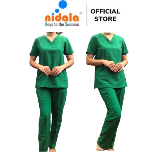 Bộ Scrubs cổ V nhiều màu NIDALA đồng phục spa, thẩm mỹ viện, phòng khám, phòng mổ, nha khoa (In miễn phí)