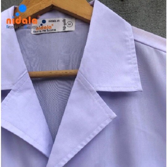 Áo điều dưỡng nam Nidala ngắn tay, blouse ngắn nhà thuốc, phòng khám, chất liệu Kate đường may đẹp, tỉ mỉ
